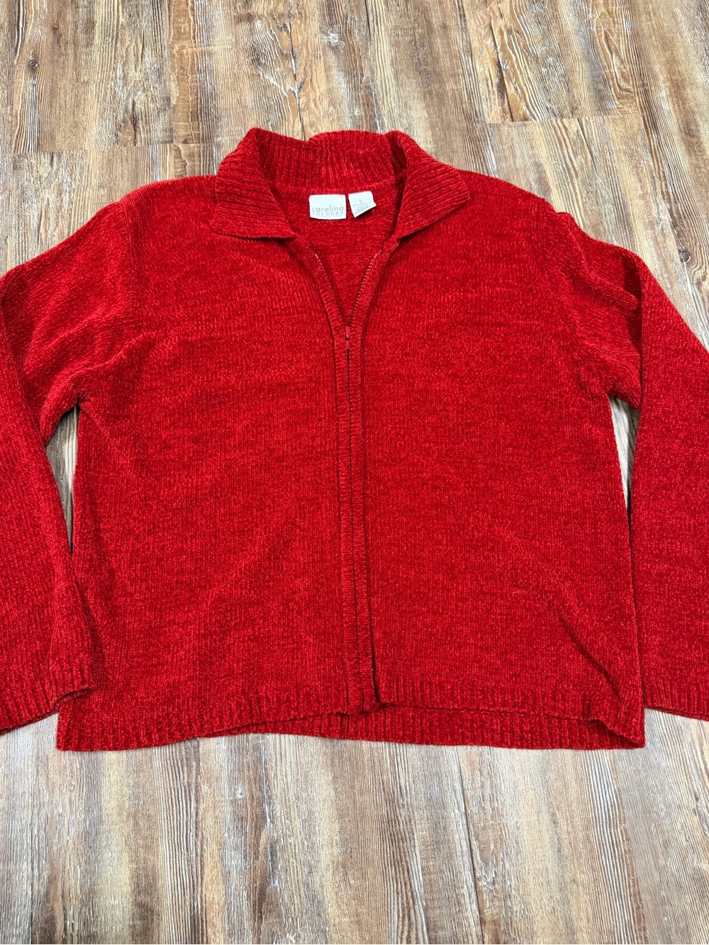 Vintage 90s Carolina Colors Red Zip Up Sweater
Size: L
